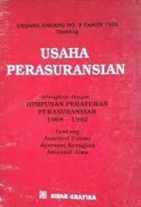 Undang-Undang No. 2 Tahun 1992 tentang Usaha Perasuransian