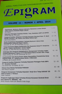 Epigram : Jurnal Penelitian dan Pengembangan Humaniora